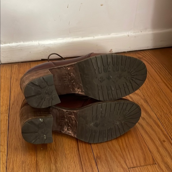 Frye Brown Heeled Boots with Lace-Up Design - Picture 3 of 6